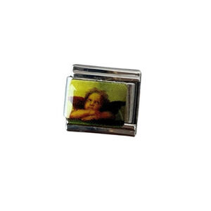 Vintage Angel Art Italian Charm Bracelet Link 9mm Stainless Steel Y2K NEW